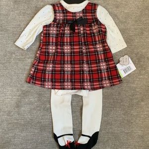 Little Me Newborn Baby Holiday Dress Set